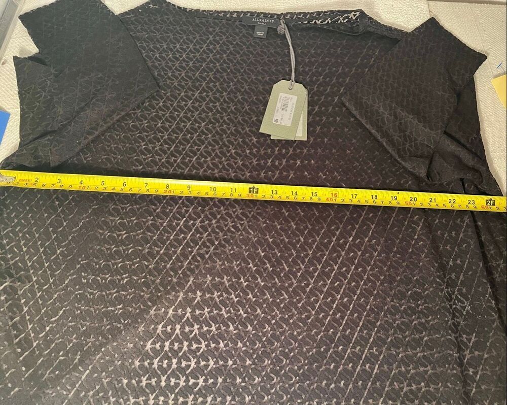 All Saints Devore Rita Shirt Black Size Small NWT All Over S Design - Picture 9 of 11